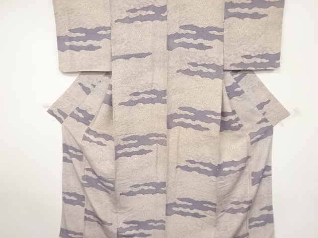 霞に梅・楓模様小紋着物